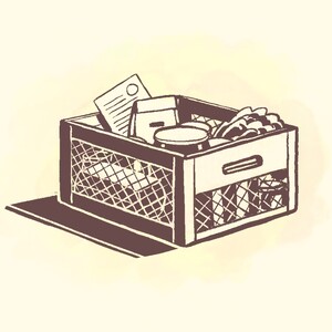 Zeichnung eines gefüllten Kistels