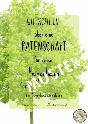 Ein Mustergutschein für eine Baumpatenschaft